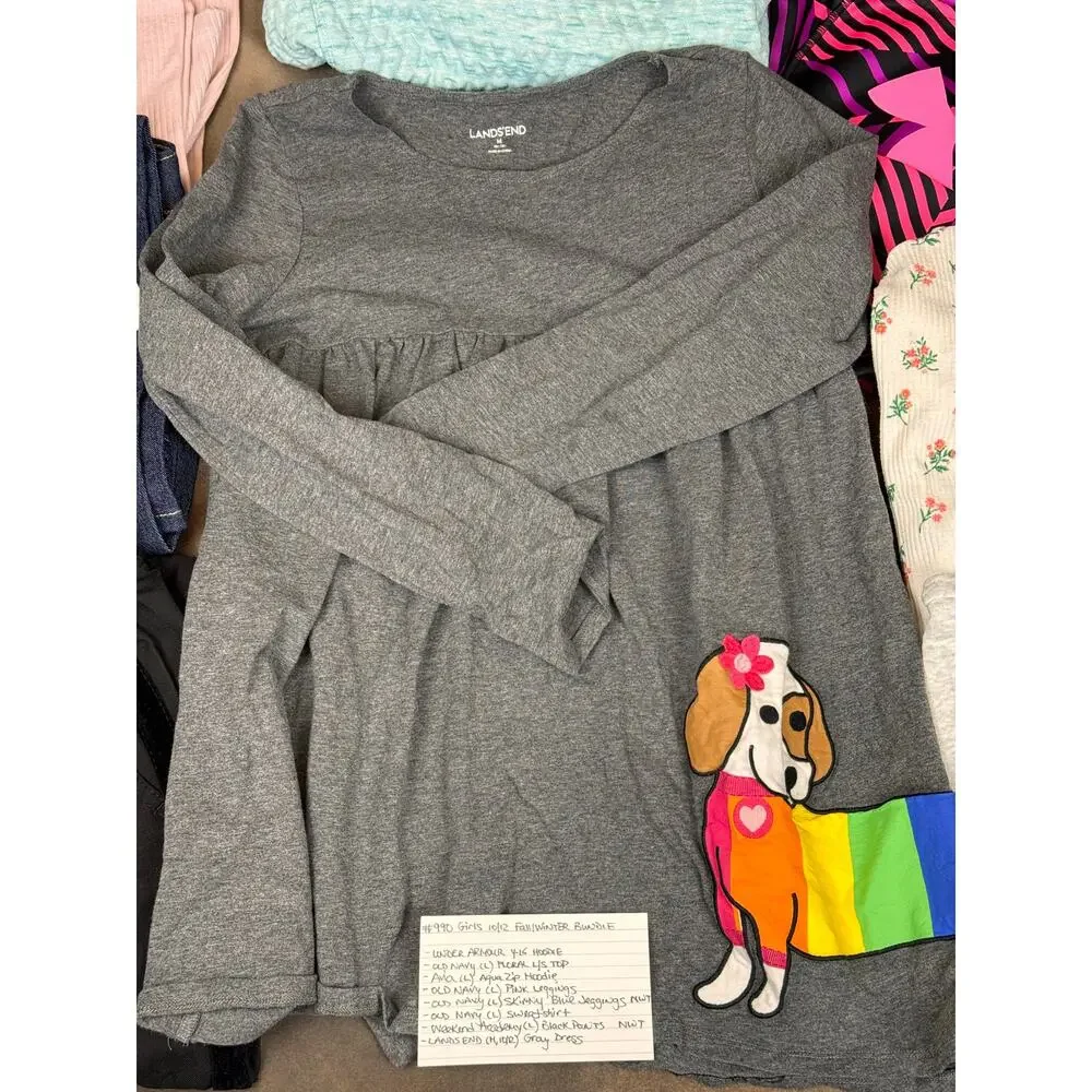 Girls 10/12 Fall Winter Clothing Bundle Under Armour Old Navy Lands End NWT #990